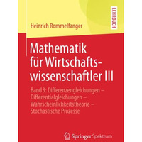 Mathematik f?r Wirtschaftswissenschaftler III: Band 3: Differenzengleichungen -  [Paperback]