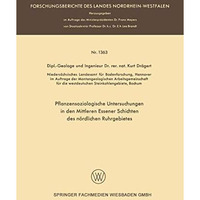 Pflanzensoziologische Untersuchungen in den mittleren Essener Schichten des n?rd [Paperback]