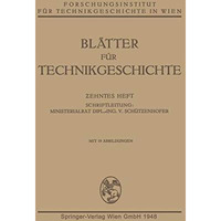 Bl?tter f?r Technikgeschichte [Paperback]