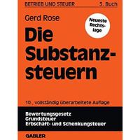 Die Substanzsteuern [Paperback]