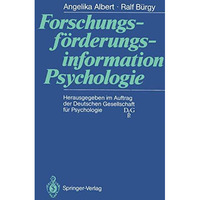 Forschungsf?rderungsinformation Psychologie [Paperback]