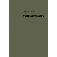 Verfassungslehre [Paperback]