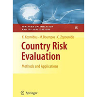 Country Risk Evaluation: Methods and Applications [Paperback]