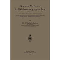 Das neue Verfahren in Milit?rversorgungssachen: mit Abdruck der zugeh?rigen Vero [Paperback]