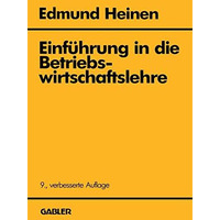 Einf?hrung in die Betriebswirtschaftslehre [Paperback]