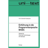 Einf?hrung in die Programmiersprache BASIC: Anleitung zum Selbststudium [Paperback]