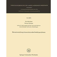 Elementverteilung in koexistierenden Festk?rperphasen [Paperback]