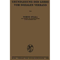 Grundlegung der Lehre vom sozialen Verband [Paperback]