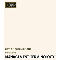 List of Publications Concerning Management Terminology [Paperback]