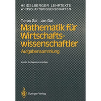 Mathematik f?r Wirtschaftswissenschaftler: Aufgabensammlung [Paperback]