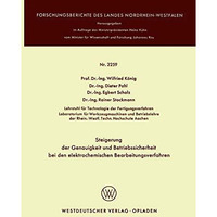 Steigerung der Genauigkeit und Betriebssicherheit bei den elektrochemischen Bear [Paperback]