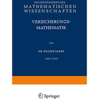 Versicherungsmathematik: Erster Teil [Paperback]