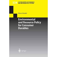 Environmental and Resource Policy for Consumer Durables [Paperback]