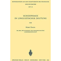 Schizophasie in Linguistischer Deutung [Paperback]