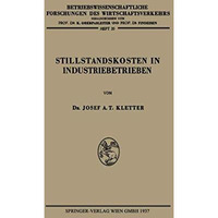 Stillstandskosten in Industriebetrieben [Paperback]