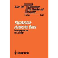 Taschenbuch f?r Chemiker und Physiker: Band I Physikalisch-chemische Daten [Paperback]