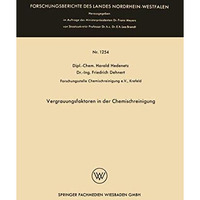 Vergrauungsfaktoren in der Chemischreinigung [Paperback]