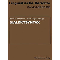 Dialektsyntax [Paperback]