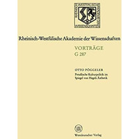 Preu?ische Kulturpolitik im Spiegel von Hegels ?sthetik: 263. Sitzung am 20. Jan [Paperback]