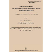 Anwendung der thermomagnetischen Analyse zum Studium des Umwandlungsverhaltens v [Paperback]