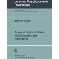 Anwendungsorientierte Multidimensionale Skalierung [Paperback]