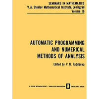 Automatic Programming and Numerical Methods of Analysis [Paperback]