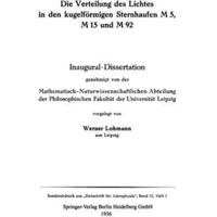 Die Verteilung des Lichtes in den kugelf?rmigen Sternhaufen M 5, M 15 und M 92:  [Paperback]