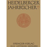 Heidelberger Jahrb?cher [Paperback]