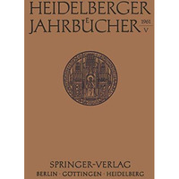 Heidelberger Jahrb?cher [Paperback]