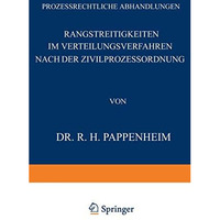 Rangstreitigkeiten im Verteilungsverfahren nach der Zivilprozessordnung [Paperback]