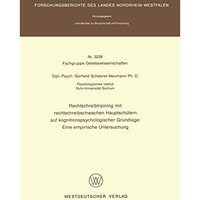 Rechtschreibtraining mit rechtschreibschwachen Hauptsch?lern auf kognitionspsych [Paperback]