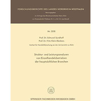 Struktur- und Leistungsanalysen von Einzelhandelsbetrieben der haupts?chlichen B [Paperback]