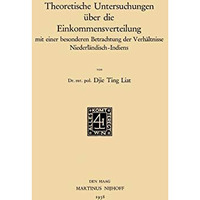 Theoretische Untersuchungen ?ber die Einkommensverteilung: mit einer besonderen  [Paperback]