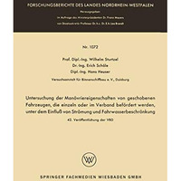 Untersuchung der Man?vriereigenschaften von geschobenen Fahrzeugen, die einzeln  [Paperback]