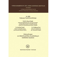 Untersuchungen zur diskontinuierlichen Ausscheidung in metallischen Systemen [Paperback]