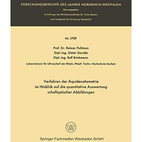 Verfahren der ?quidensitometrie im Hinblick auf die quantitative Auswertung scha [Paperback]