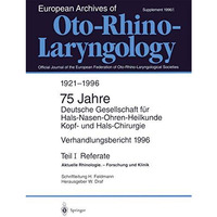 Verhandlungsbericht 1996 der Deutschen Gesellschaft f?r Hals-Nasen-Ohren-Heilkun [Paperback]