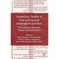 Vocabulary Studies in First and Second Language Acquisition: The Interface Betwe [Hardcover]