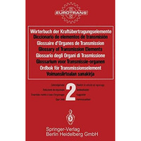 W?rterbuch der Kraft?bertragungselemente / Diccionario elementos de transmisi?n  [Paperback]