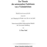 Zur Theorie der automorphen Funktionen von n Ver?nderlichen [Paperback]