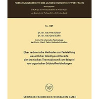 ?ber rechnerische Methoden zur Feststellung wesentlicher Gleichgewichtswerte der [Paperback]