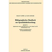 Bibliographisches Handbuch zur Sprachinhaltsforschung [Paperback]