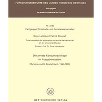 Die private Konsumnachfrage im Ausgabensystem: Bundesrepublik Deutschland, 1960  [Paperback]