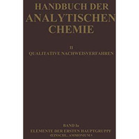 Elemente der Ersten Hauptgruppe Einschl. Ammonium: Wasserstoff ? Lithium ? Natri [Paperback]