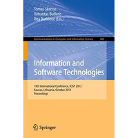 Information and Software Technologies: 19th International Conference, ICIST 2013 [Paperback]