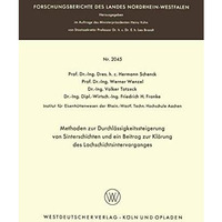 Methoden zur Durchl?ssigkeitssteigerung von Sinterschichten und ein Beitrag zur  [Paperback]