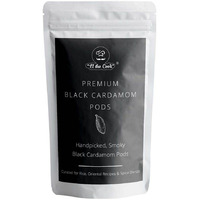 EL The Cook Whole Black Cardamom Pods | Aromatic Indian Spice | Natural, Vegan, Gluten Free, NON-GMO, Resealable Bag | Ideal for Indian, Chinese Cooking, Tea, Baking & Desserts | 3.5oz (100gm) (Flavor: Black Cardamom)