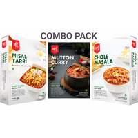 Maai Masale Ready to Cook Misal Tarri, Mutton Masala & Chole Curry Paste, Easy to Cook Mix Pack of 3 (80gm Each)