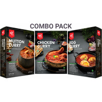 Maai Masale Ready to Cook Mutton, Chicken and Egg Curry Paste Easy to Make, All Non Veg -Pack of 3 (80gm Each)
