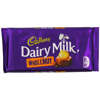 Cadbury Dairy Milk Chocolate Whole Nut - 120 Gm (4.2 Oz) [50% Off]